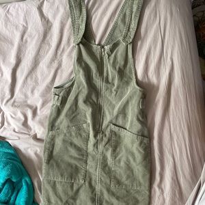 sage green overall dress!